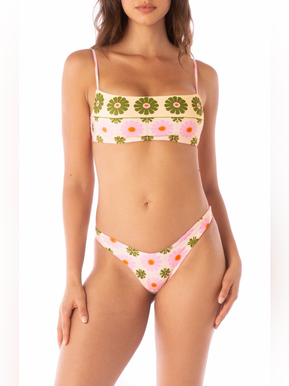 Victoria Secret Catalog Maaji Pastel Flourish Scape Sporty Bralette Bikini Top
